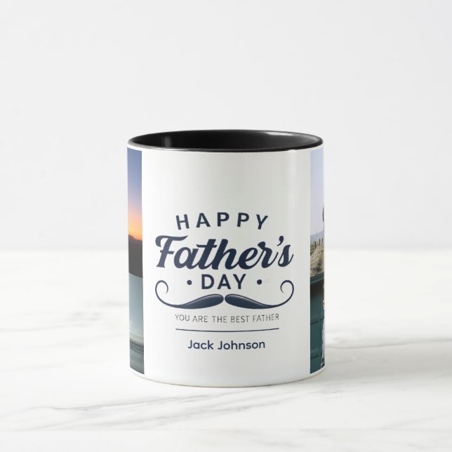 Taza Happy Father’s Day Mustache Tribute Design (Centro)