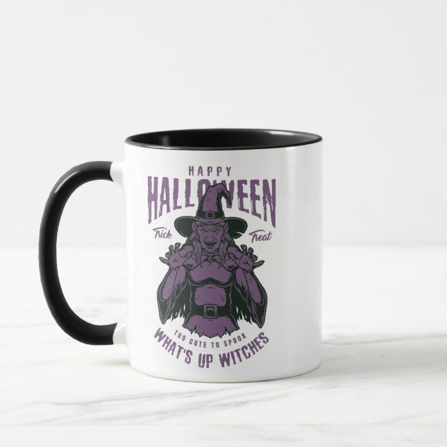 Taza Happy Halloween Witch Mug - "What's Up Witches" (Izquierda)