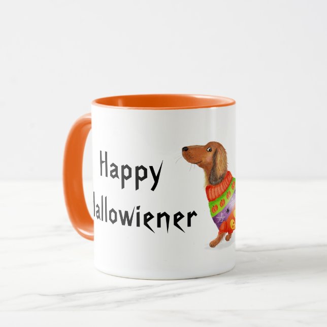 Taza Happy Hallowiener dachshund Halloween (Anverso izquierdo)