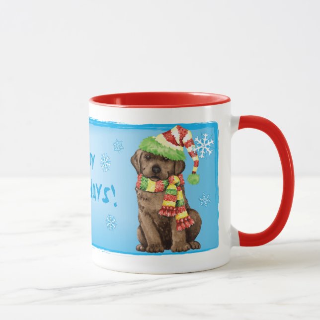 Taza Happy Howlidays Chocolate Lab (Derecha)