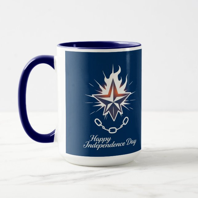 Taza Happy Independence Day Glowing Lone Star (Izquierda)