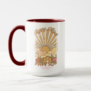 Taza Happy Mind Happy Life Hippy Groovy Vibes
