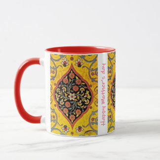 Taza Happy mothers Day Yellow Persian Design