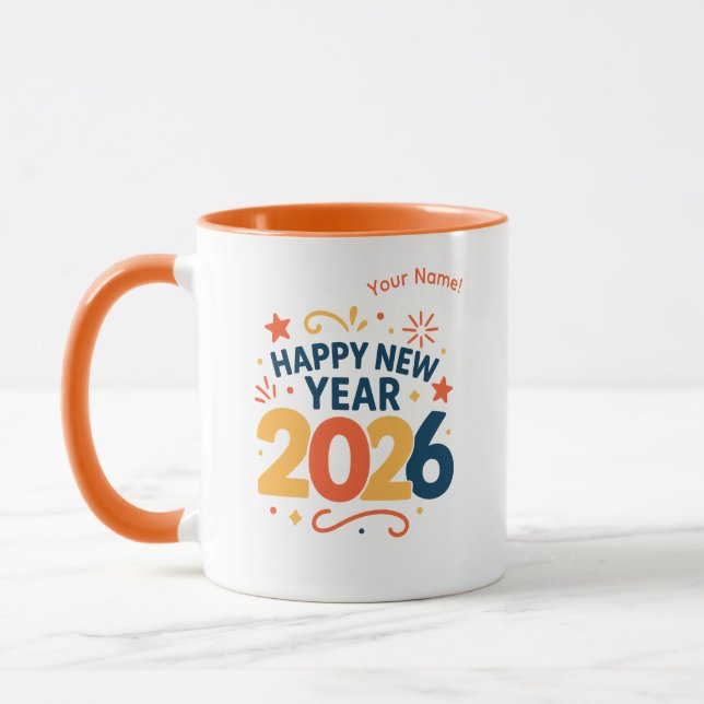 Taza Happy New Year 2026 Festive Celebration Combo Mug (Izquierda)