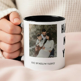 Taza Happy New Year  Personalized Family Name Photo  