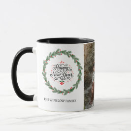 Taza Happy New Year  Personalized Family Name Photo Mug