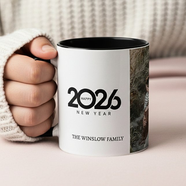Taza Happy New Year  Personalized Family Name Photo Mug (Subido por el creador)