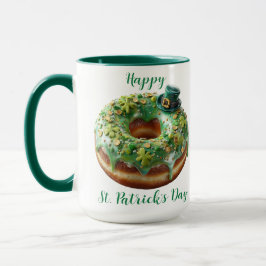 Taza Happy St. Patrick’s Day Donut with Leprechaun Hat