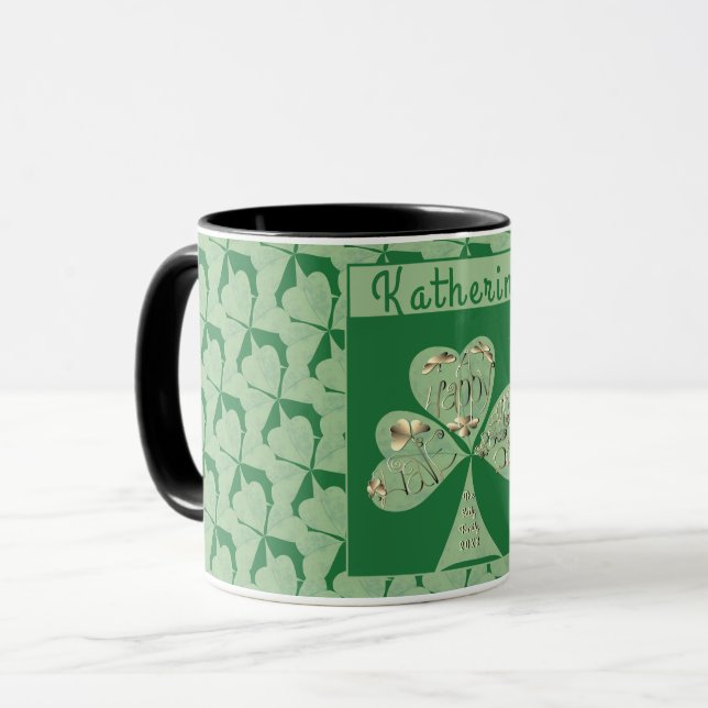 Taza "Happy St. Patrick's" Shamrock Green (Anverso izquierdo)