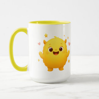 Taza Happy Sunshine Monster Kids Mug — Cheerful Yellow
