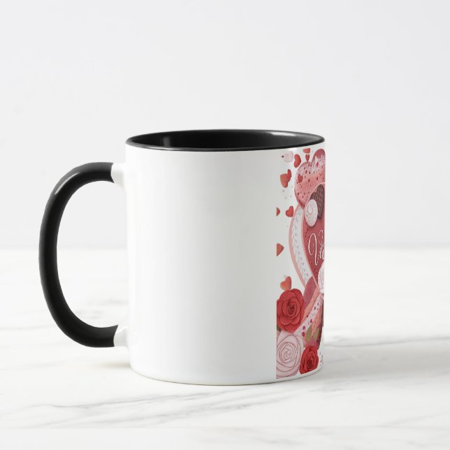 Taza Happy Valentine’s Day Heart Design – Romantic Love (Izquierda)