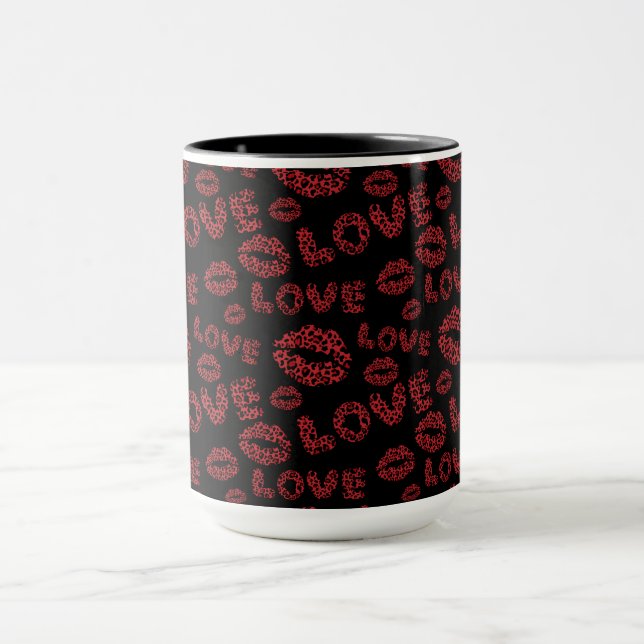 Taza Happy Valentine's Day Love Elegant Red &Black (Centro)