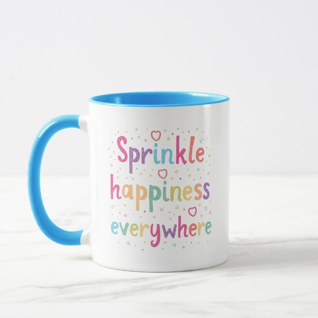 Taza Happy Vibes Sprinkle Happiness Confetti Art (Izquierda)