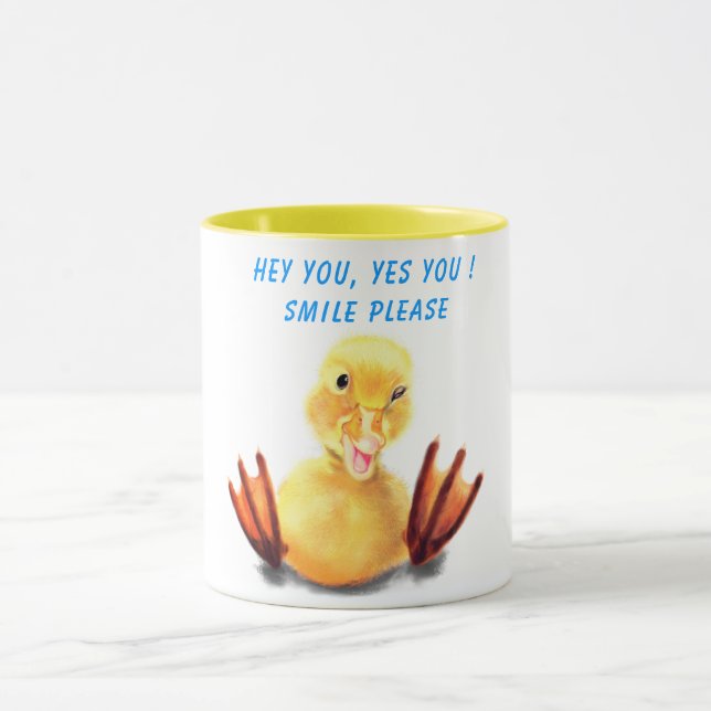 Taza Happy Yellow Duck Funny Mug - Personalizado Textos (Centro)