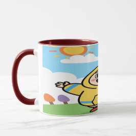 Taza Happy Yellow Hoodie Character Mug - Sunny Day Good