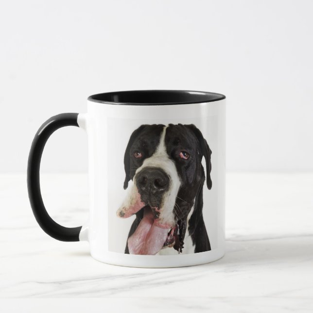 Taza Harlequin great dane, primer en blanco (Izquierda)