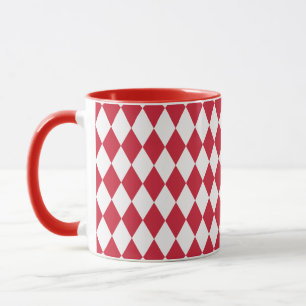 Taza Harlequin rojo y blanco