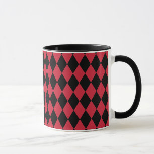 Taza Harlequin rojo y negro