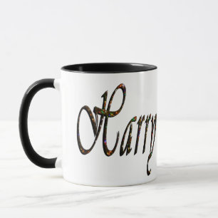 Taza Harry, Nombre, Logo, Black Ringer Combo Café Mug.