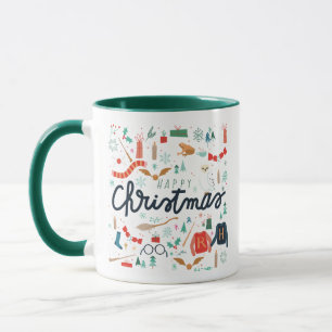 Taza Harry Potter   Feliz Navidad con Iconos Festivos