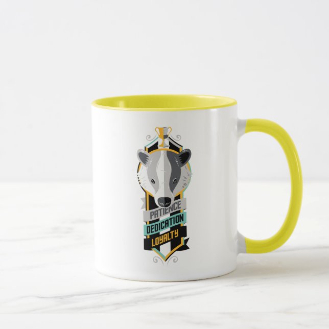 Taza Harry Potter | HUFFLEPUFF™ House Traits Sigil (Derecha)