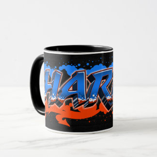 Taza Harry Vorname Name Graffiti blue orange Tasse