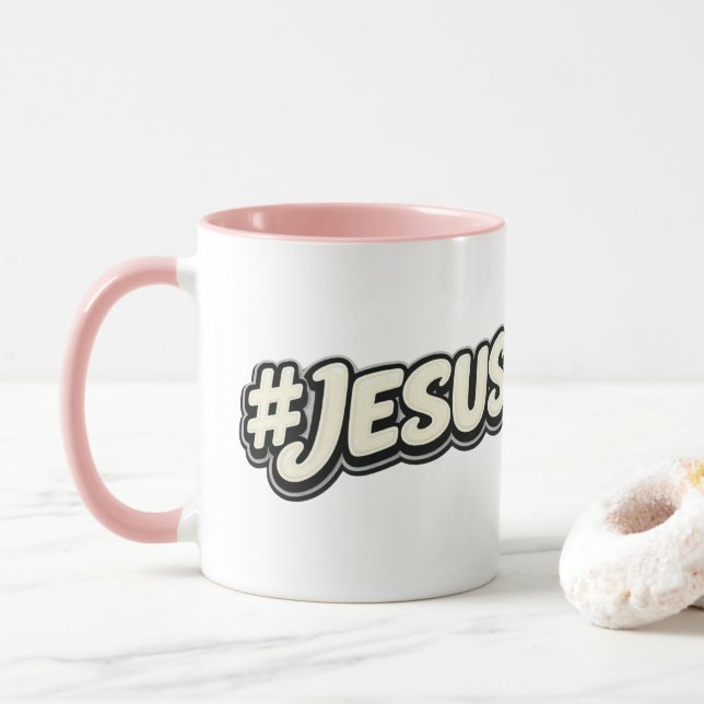 Taza Hashtag - JESUS - Christian (Con donut)