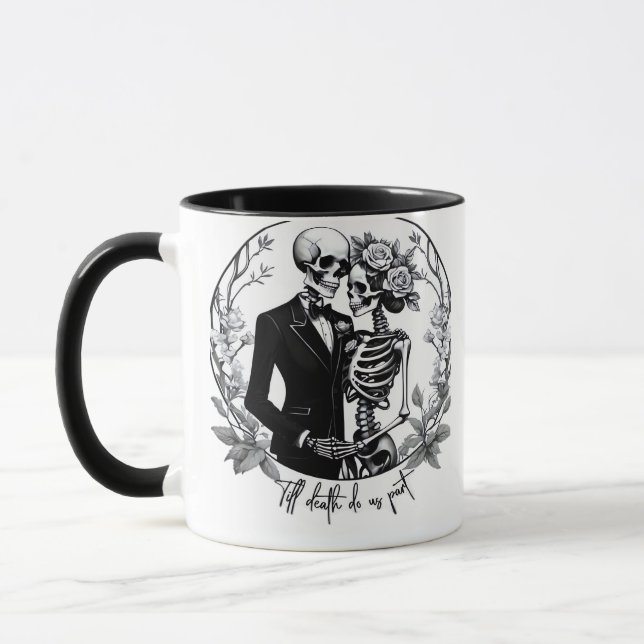 Taza Hasta la muerte nos hacen parte esqueletos clásico (Izquierda)