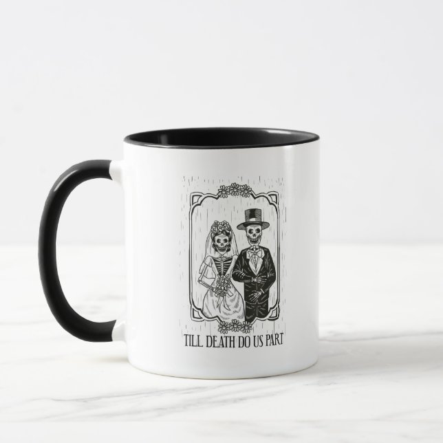 Taza Hasta Que La Muerte Nos Haga Pareja Boda De Esbozo (Izquierda)