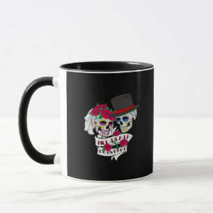 Taza Hasta que la muerte nos haga un cráneo parcial