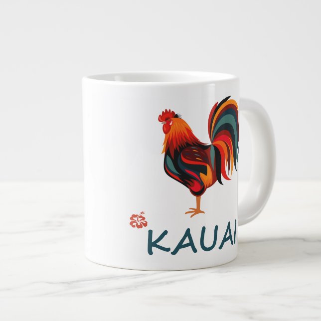 Taza hawaiana del jumbo del gallo de Kauai (Derecha)