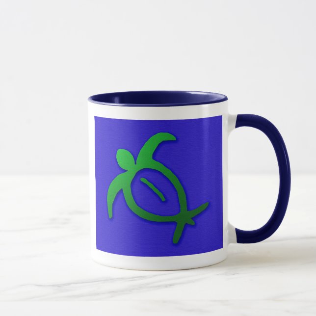 Taza hawaiana del petroglifo de Honu (Derecha)