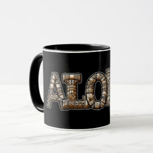 Taza Hawaiano Polinesio Aloha Bambú Look
