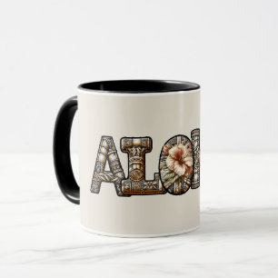Taza Hawaiano Polinesio Aloha Bambú Look