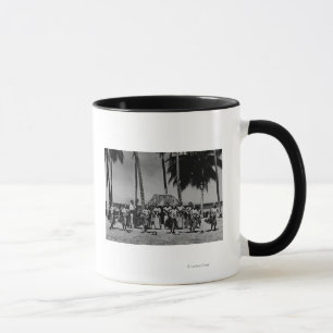 Taza Hawaii - línea de baile de los chicas de Hula
