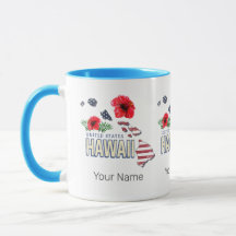 Hawaii Mapa del Estado Retro de Estados Unidos USA