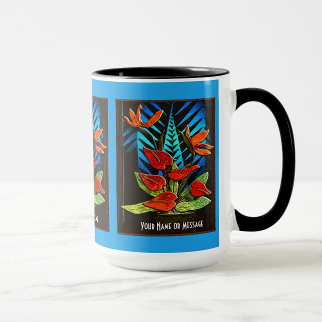 Taza Hawiian Anthuriums (Mug Personalizado) (Derecha)