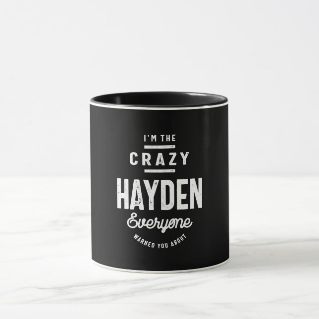 Taza Hayden Nombre personalizado Regalo de cumpleaños (Centro)