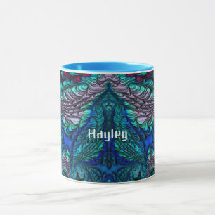 Taza HAYLEY ~ Polvo verde azul PEACOCK ~