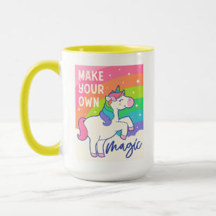Taza Haz tu propia magia Cute unicornio