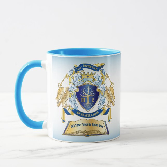 Taza Haz tu propio libro de árbol de emblemas clave cor (Izquierda)