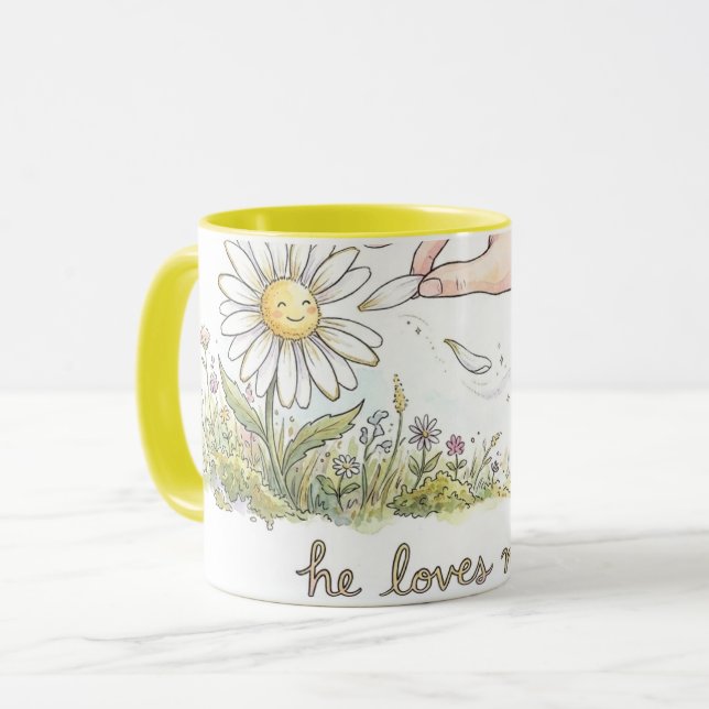Taza He Loves me - Daisy Love me not Whimsical Combo (Anverso izquierdo)