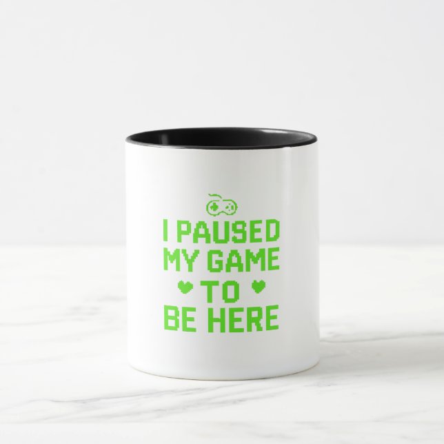 Taza He parado mi juego Neon Pixel Art (Centro)