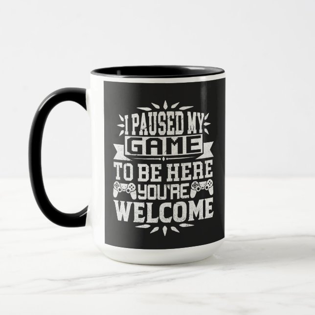 Taza He parado mi juego para estar aquí. (Izquierda)