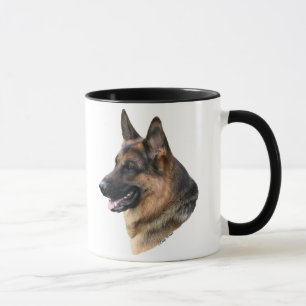Taza headstudy del perro de pastor alemán
