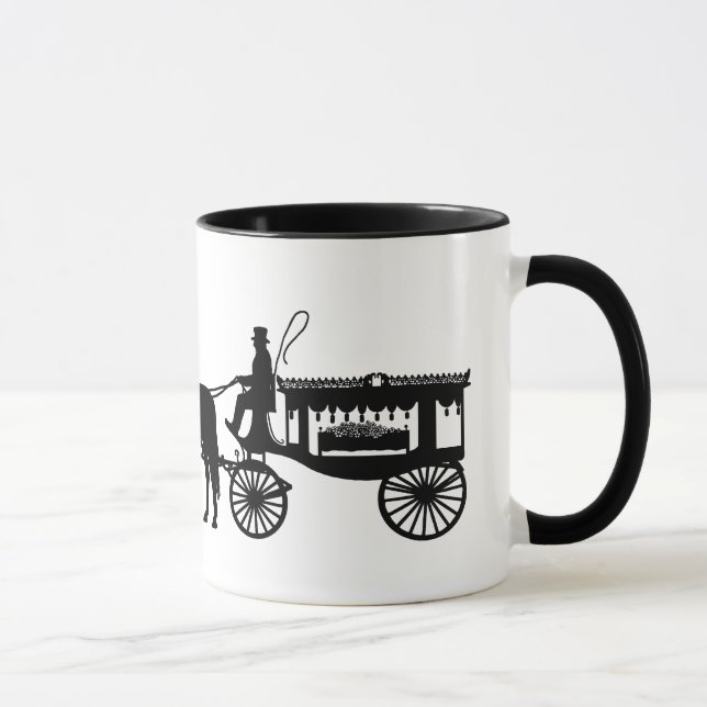 Taza Hearse Carriage Silhouette Funeral Mug (Derecha)