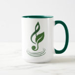 Taza Heather Niemi Savage Logo Mug<br><div class="desc">Support a composer through buying merch!
This mug has my logo,  a sage treble clef with a leaf representing my work as a musician and herbalist.
The 5 rings below it represent the 5 lines of the staff.</div>