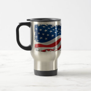 Taza hecha andrajos del viaje de la bandera