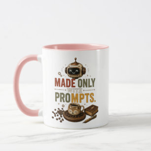 Taza Hecho Solo Con Indicaciones Divertido Robot De Caf