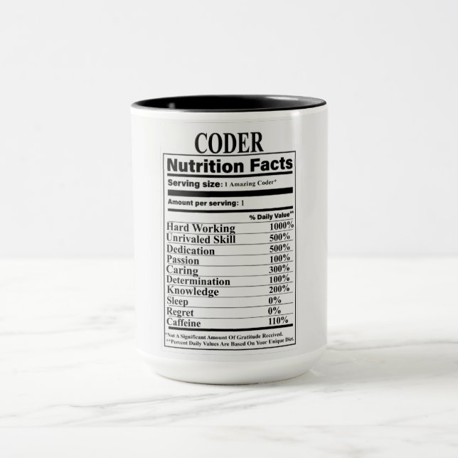 Taza Hechos de nutrición de codificador (Centro)